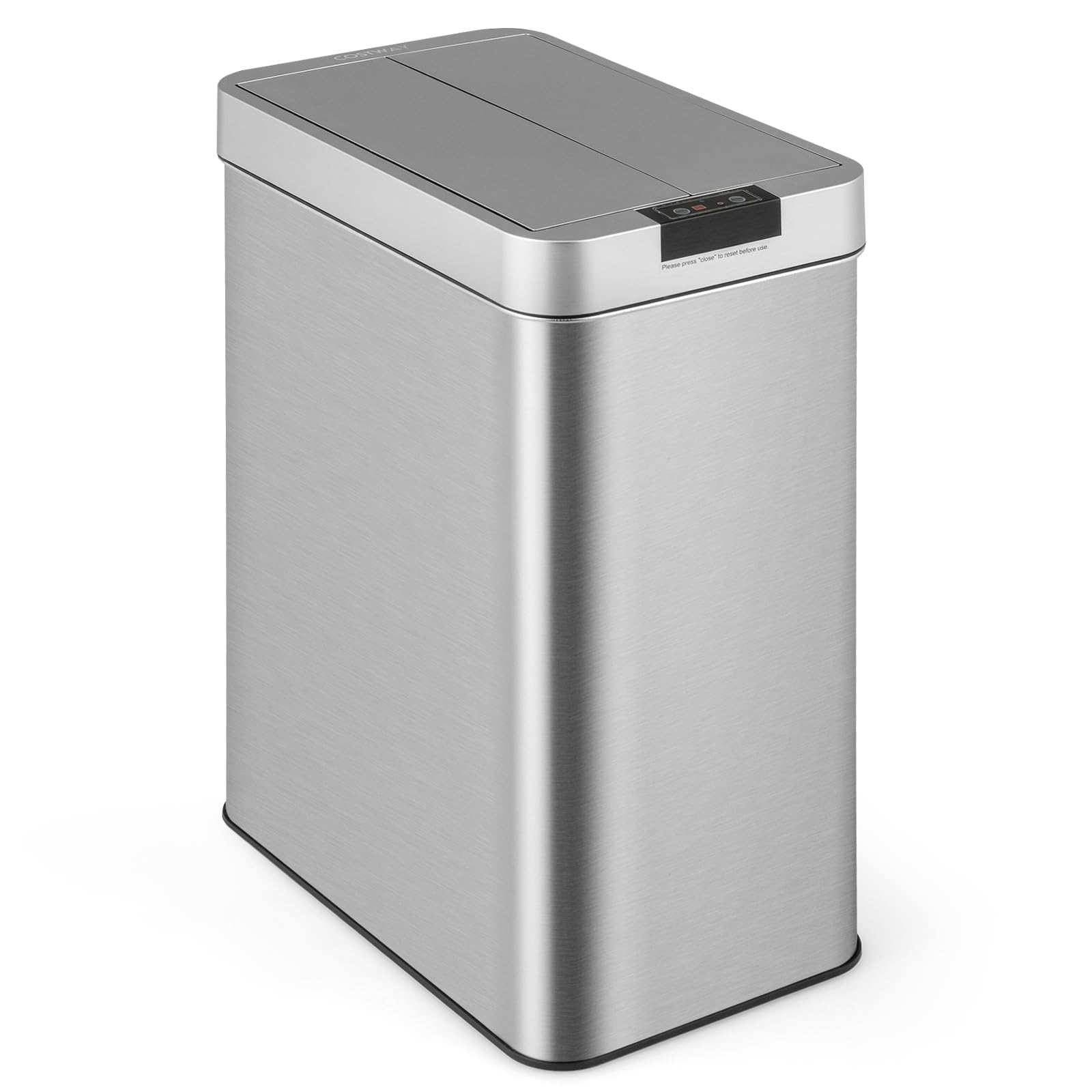 Slim Kitchen Trash Can, 13.2 Gallon Motion Sensor Garbage Bin with Wing Lids, Anti - Fingerprint Touchless Waste BinQuantumX Chargers
