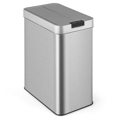 Slim Kitchen Trash Can, 13.2 Gallon Motion Sensor Garbage Bin with Wing Lids, Anti - Fingerprint Touchless Waste BinQuantumX Chargers
