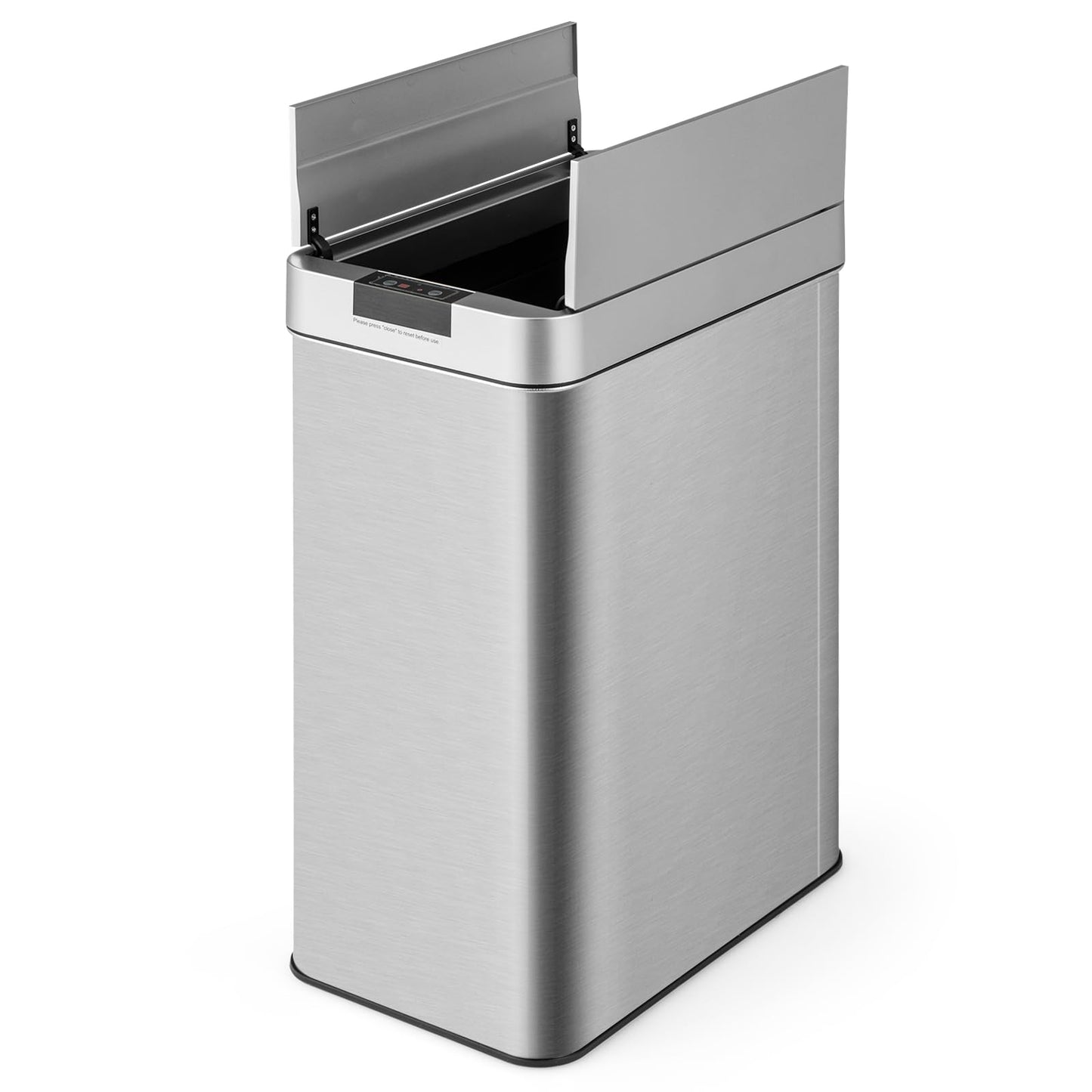 Slim Kitchen Trash Can, 13.2 Gallon Motion Sensor Garbage Bin with Wing Lids, Anti - Fingerprint Touchless Waste BinQuantumX Chargers