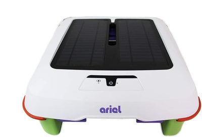 Solar Breeze Automatic Robot Solar Pool Skimmer with Easy to Empty Oversized Filter Tray and Integrated Smart Technology with Obstacle Avoidance, Plus Solar Powered Cordless DesignQuantumX Chargers