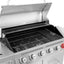 Stainless Steel Gas Grill, Premier 6 - Burner Propane Grill with Sear Burner and Side Burner, 74,000 BTU, Cabinet Style, Outdoor BBQ Party Grill, SilverQuantumX Chargers