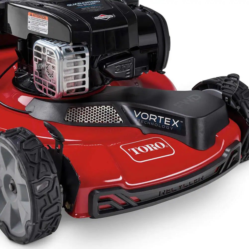 To 22 in. Recycler High Wheel FWD Gas Walk Behind Self Propelled Lawn Mower with Super BaggerQuantumX Chargers