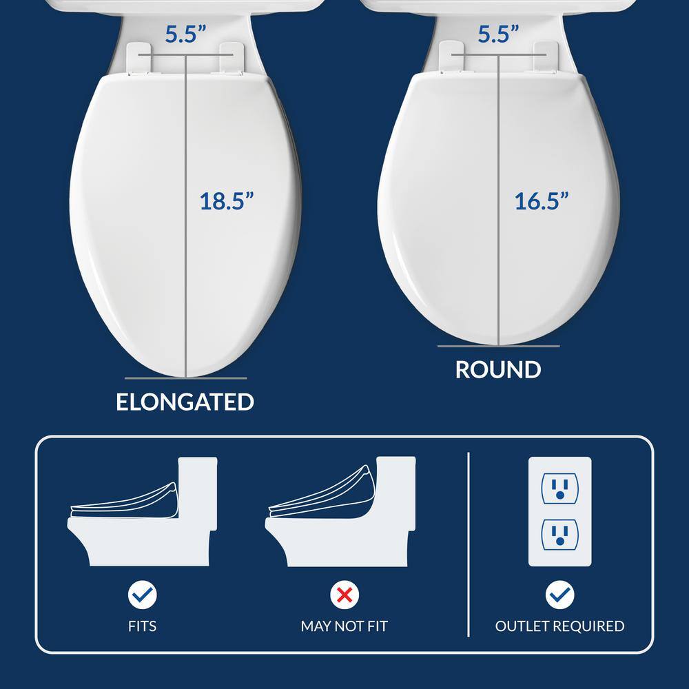 USPA 6800 Luxury Electric Bidet Seat for Elongated Toilets in WhiteQuantumX Chargers