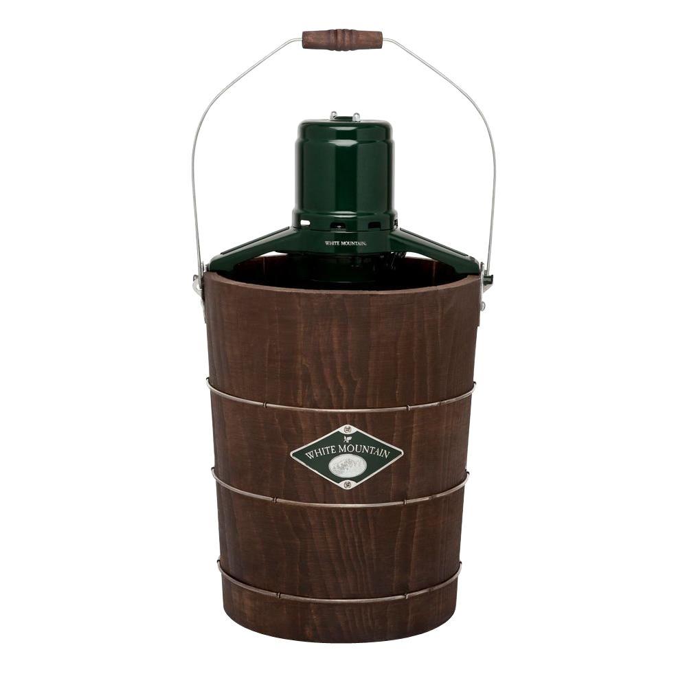 White Mountain 6 Qt. Green and Brown Electric Ice Cream MakerQuantumX Chargers
