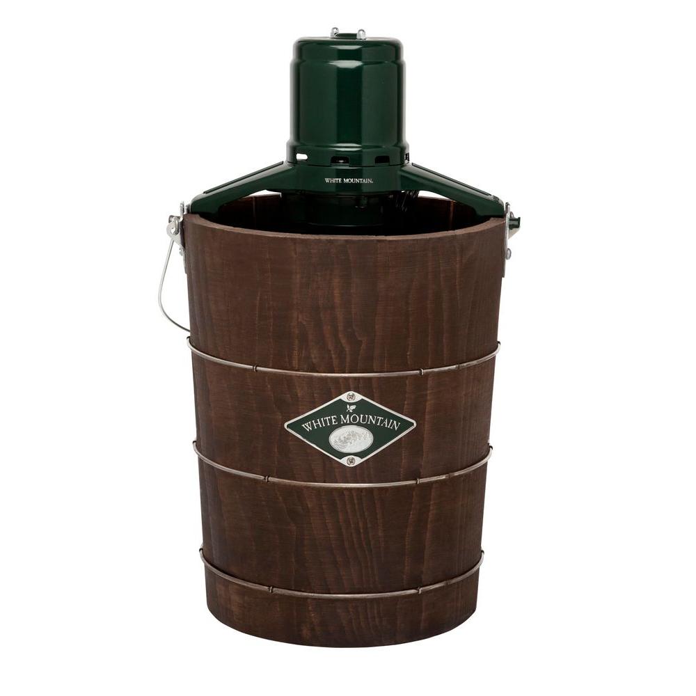 White Mountain 6 Qt. Green and Brown Electric Ice Cream MakerQuantumX Chargers
