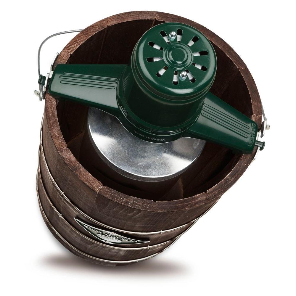 White Mountain 6 Qt. Green and Brown Electric Ice Cream MakerQuantumX Chargers