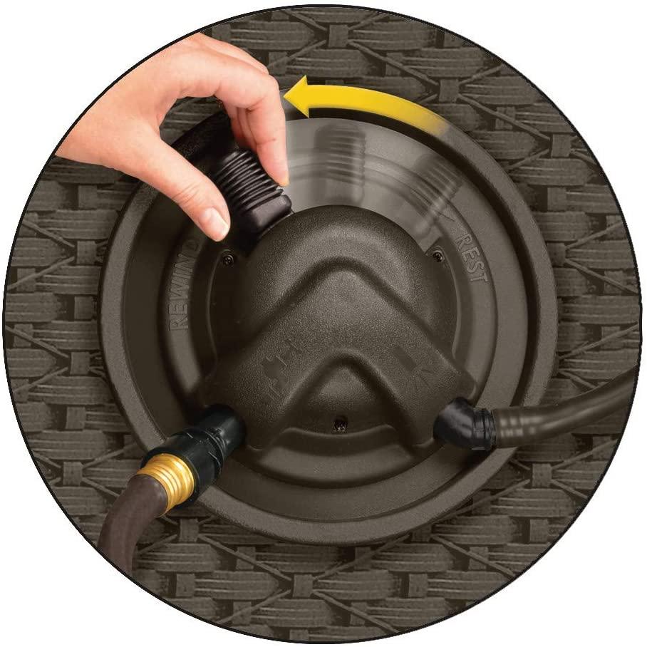 Wicker Garden Hose Reel Lightweight Portable Hands Free Water Powered Retractable Hose ReelQuantumX Chargers
