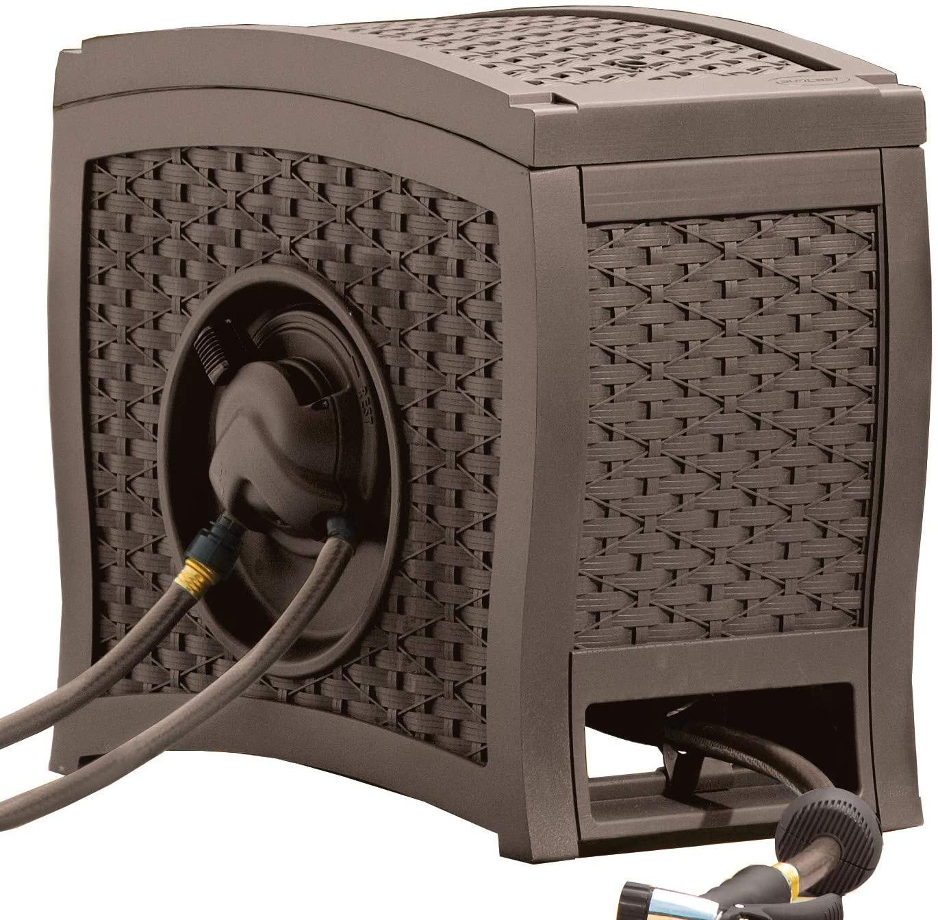 Wicker Garden Hose Reel Lightweight Portable Hands Free Water Powered Retractable Hose ReelQuantumX Chargers