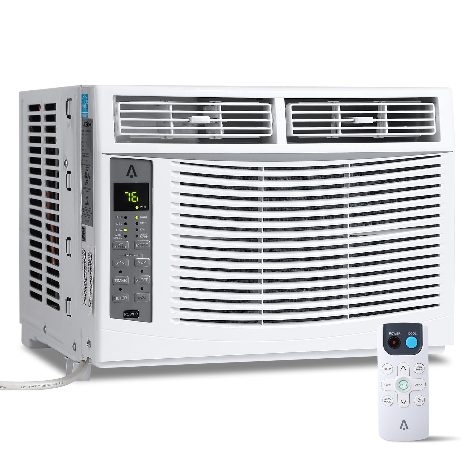 Window Air Conditioner With Reusable Filter & Controls, 6000 BTU 115V~, Suitable for 250 Sq.QuantumX Chargers