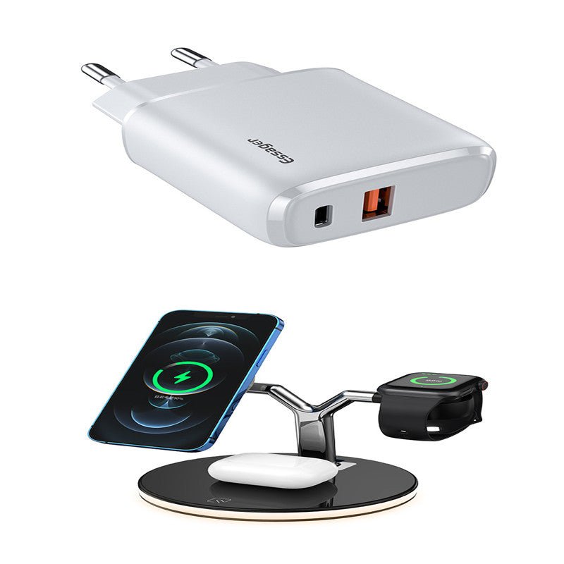 3 In 1 MagSafe Compatible Wireless Charger with Night LightQuantumX Chargers