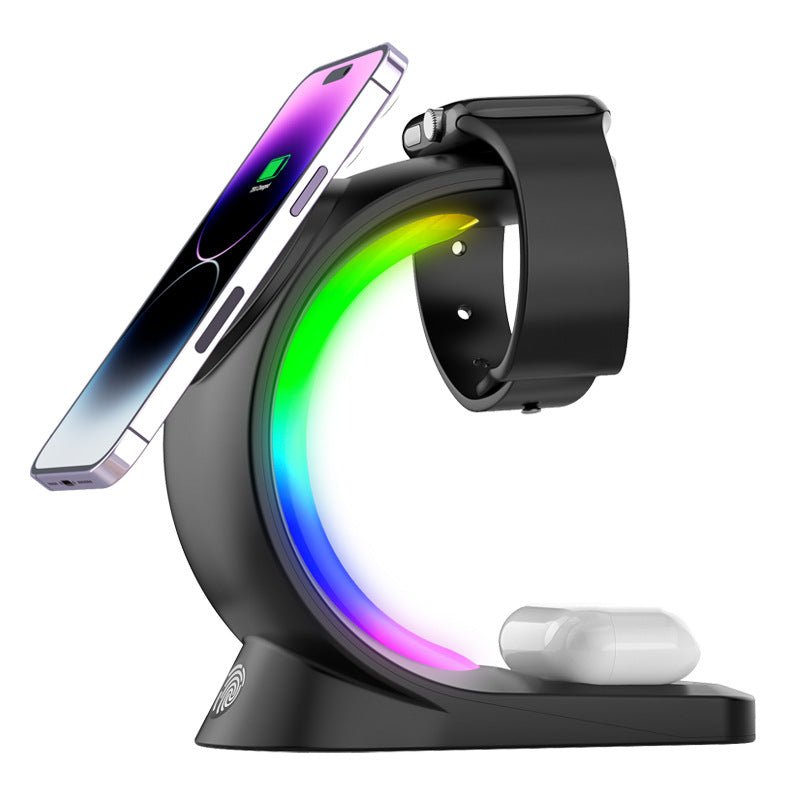4 In 1 Apple Device Compatible Wireless Charger With RGB LightQuantumX Chargers